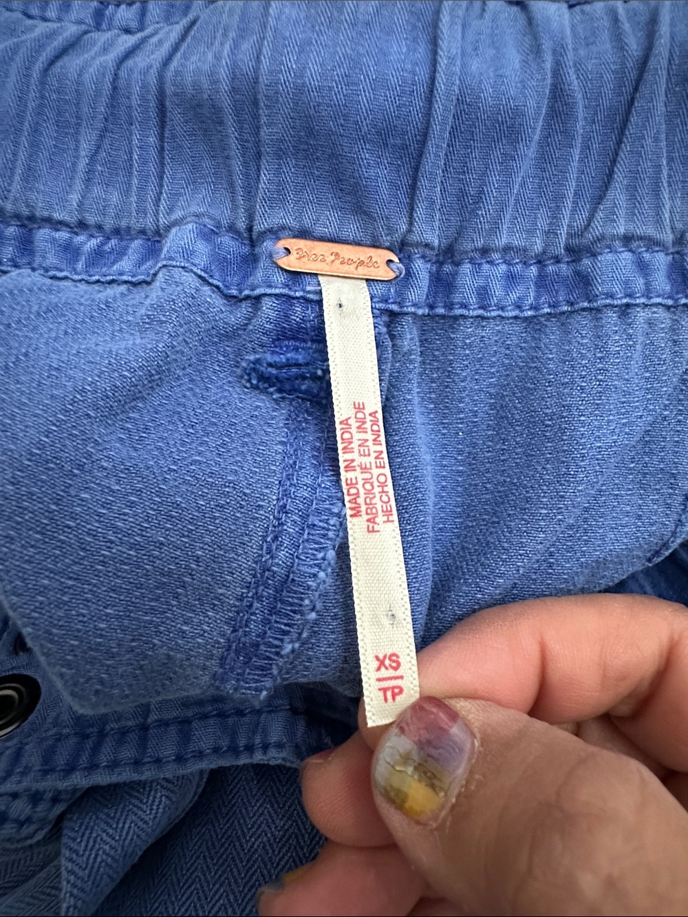 Free People Royal Blue Cargo Pants with Utility Pockets - Picture 7 of 8
